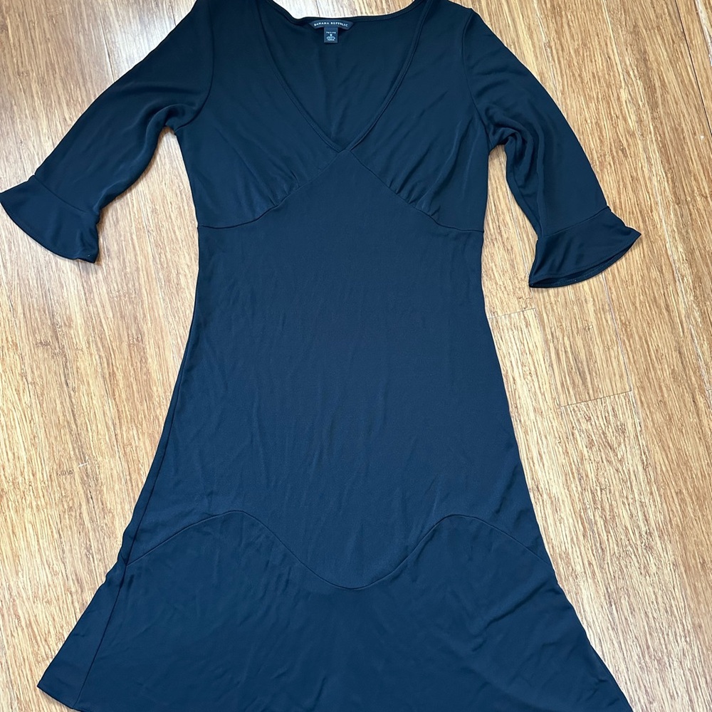 Banana Republic Black Sheath Dress with Bell Sleeves